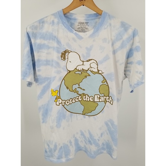 2021 Peanuts Protect The Earth T Shirt‎ Snoopy Short Sleeve Crew Neck Medium - Picture 2 of 6